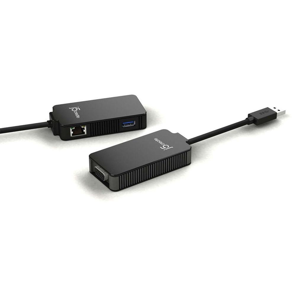 j5create USB 3.0 Multi-Adapter with VGA & Gigabit Ethernet, j5create, USB, 3.0, Multi-Adapter, with, VGA, &, Gigabit, Ethernet