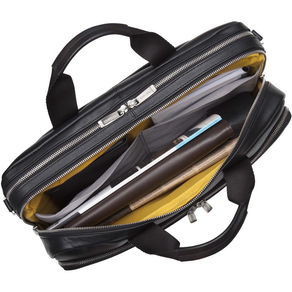 KNOMO USA 15" Amesbury Leather Laptop Briefcase