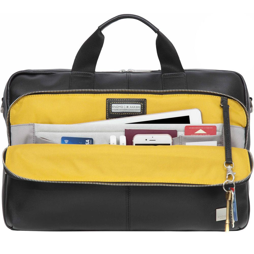 KNOMO USA 15" Amesbury Leather Laptop Briefcase