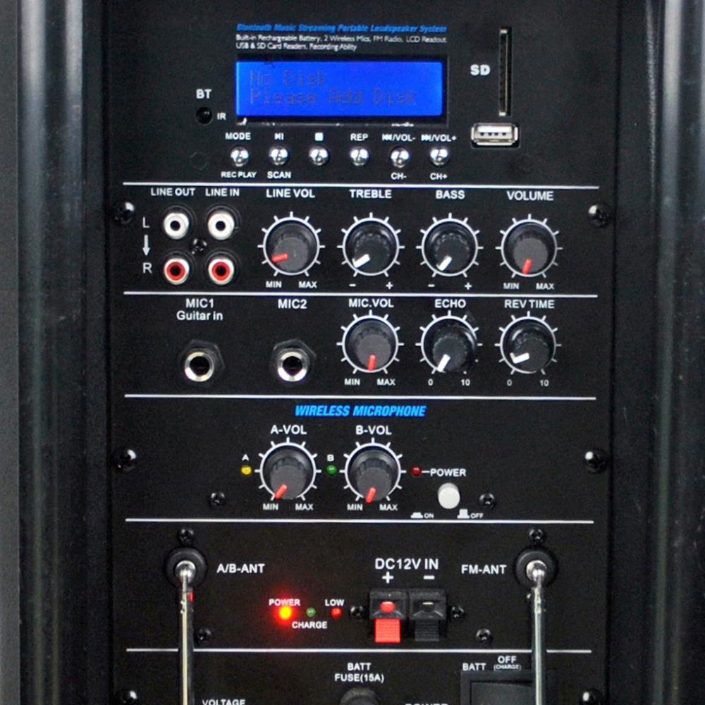 Pyle Pro PPHP1235WMU Portable 12" 2-Way 1000W Wireless and Bluetooth-Enabled PA System