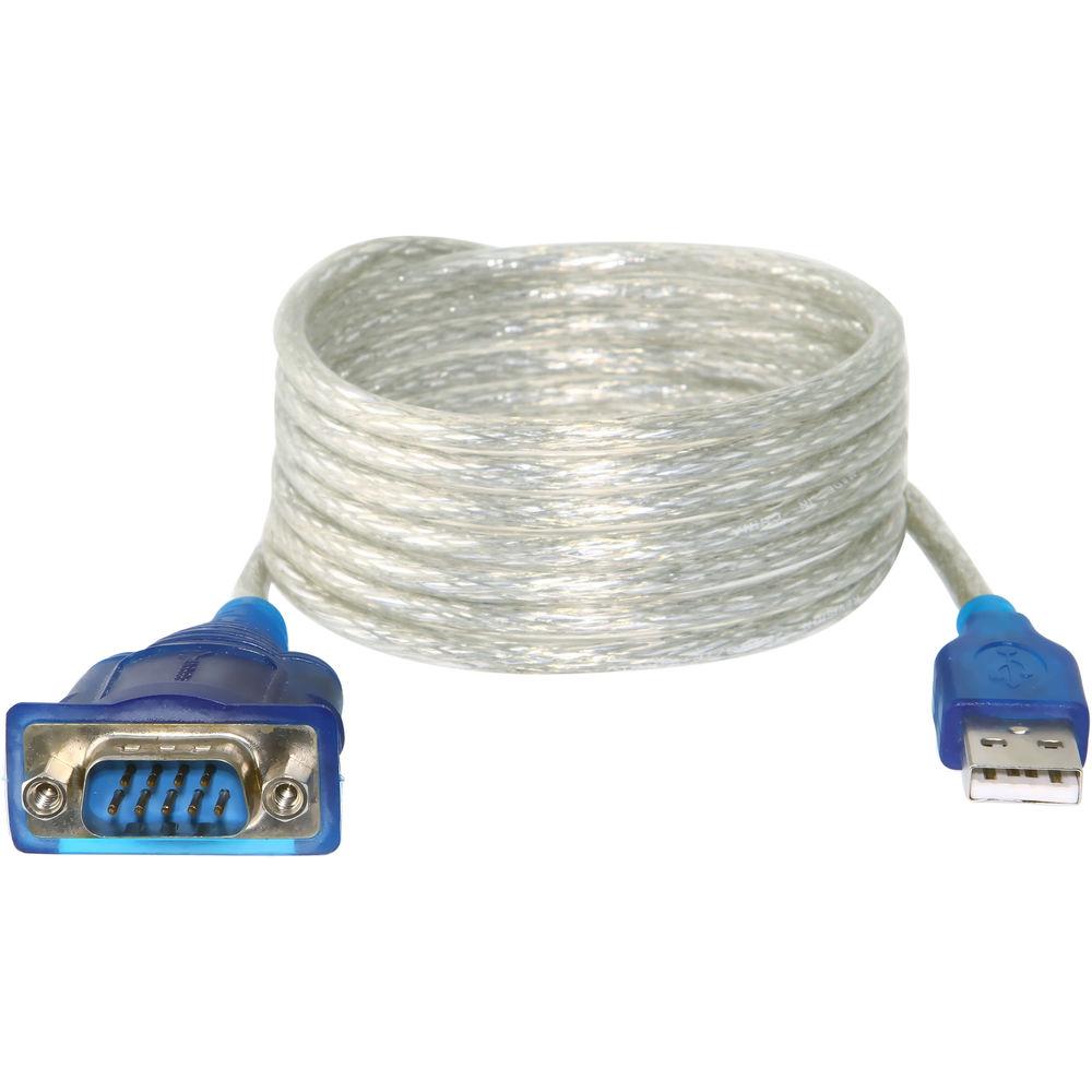 Sabrent USB 2.0 Type-A Male to RS-232 DB9 Serial 9-Pin Male Adapter Cable