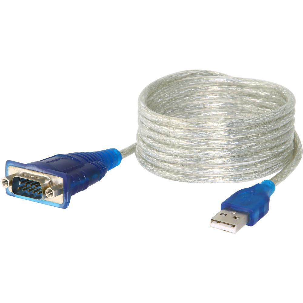 Sabrent USB 2.0 Type-A Male to RS-232 DB9 Serial 9-Pin Male Adapter Cable