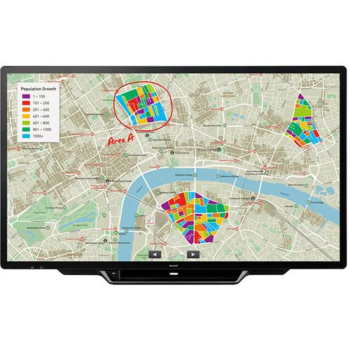 Sharp 80" AQUOS Board Interactive Display with 30-Point Multi-Touch Screen and Edge to Edge Glass