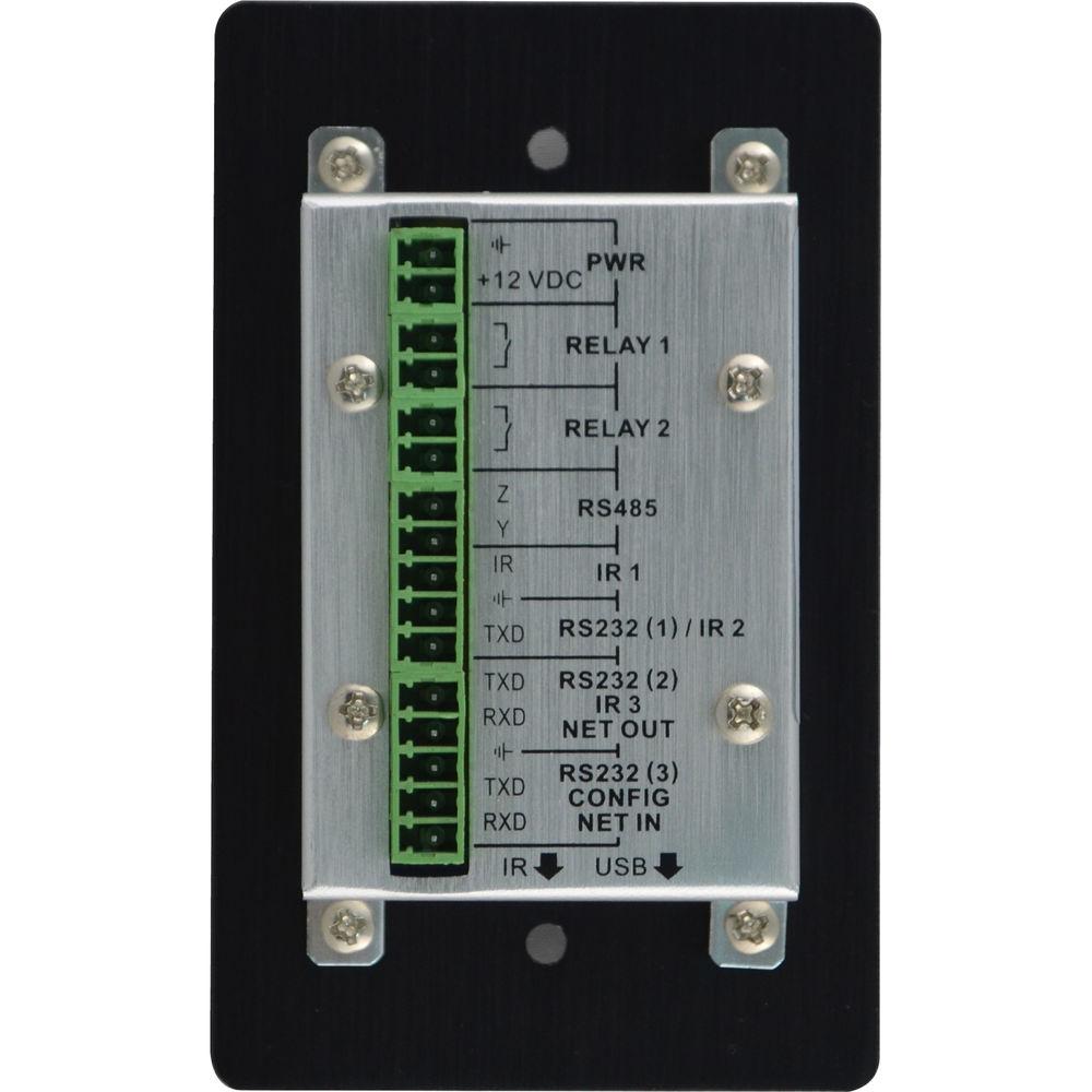TechLogix Networx Wall Plate Controller with RS232, RS485, IR, Relay & Mini-USB Ports