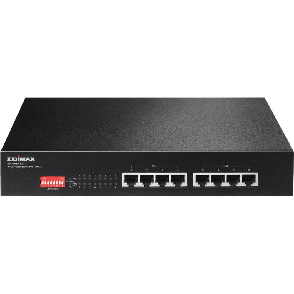 EDIMAX Technology ES-1008P V2 8-Port Fast Ethernet PoE Managed Switch with DIP Switch