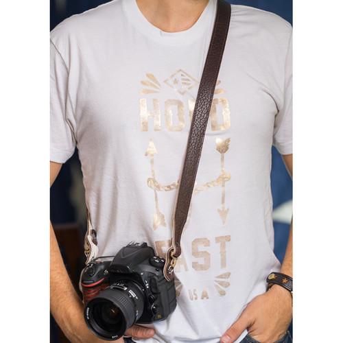 HoldFast Gear 38" Maven Classic American Bison Leather Camera Strap with Hooks & Pads