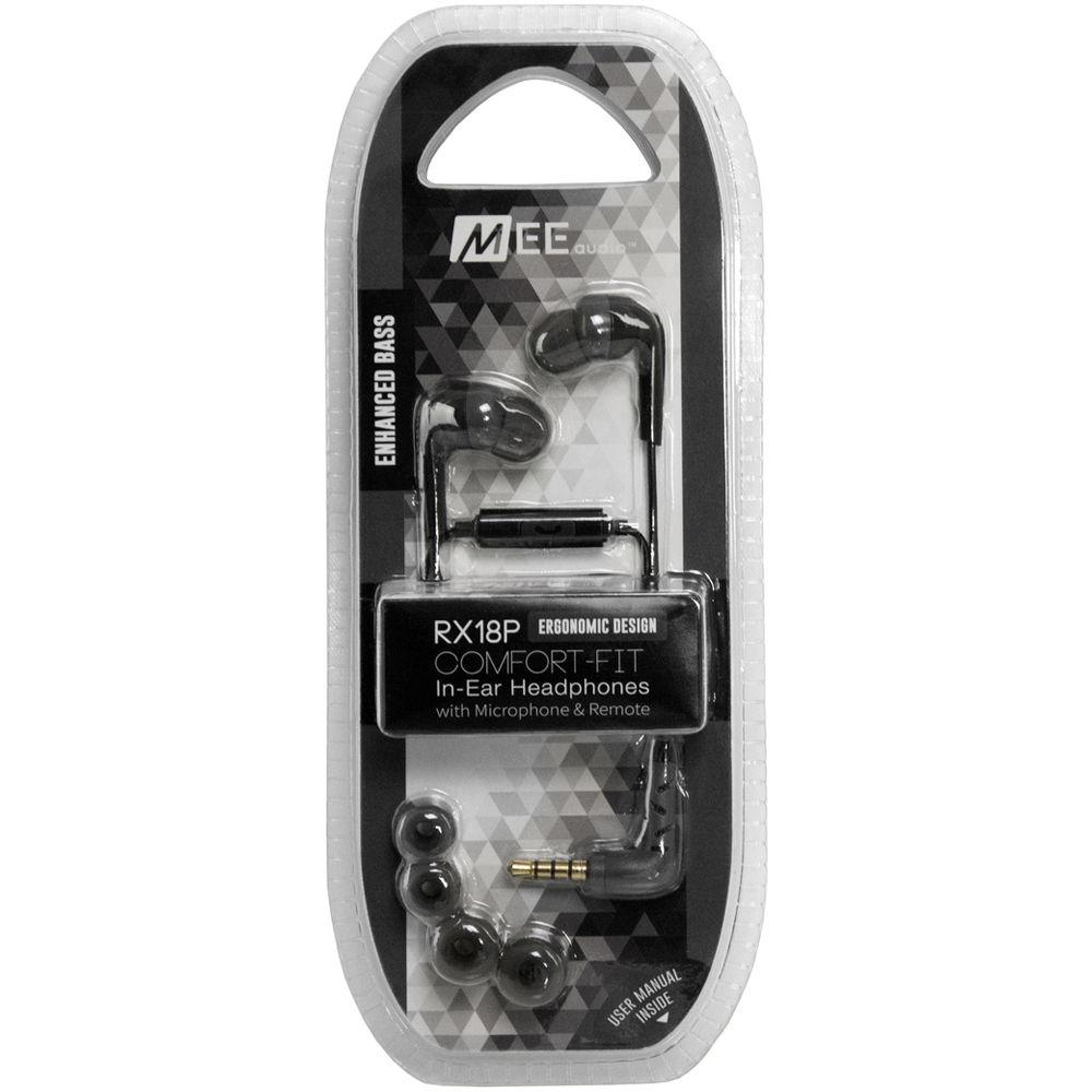 MEE audio RX18P Comfort-Fit, In-Ear Headphones with Enhanced Bass and Inline Mic