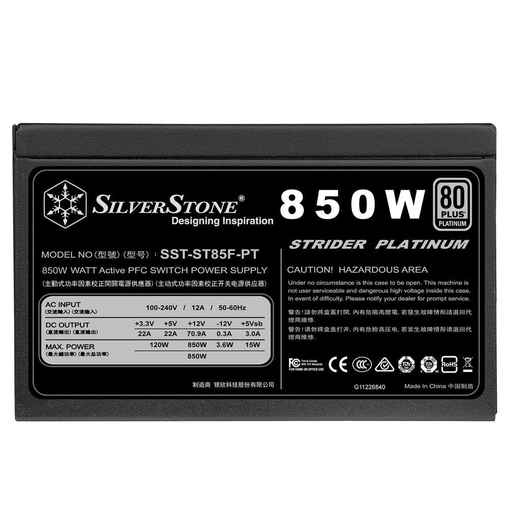 SilverStone Strider Series 850W 80 Plus Platinum Modular Power Supply