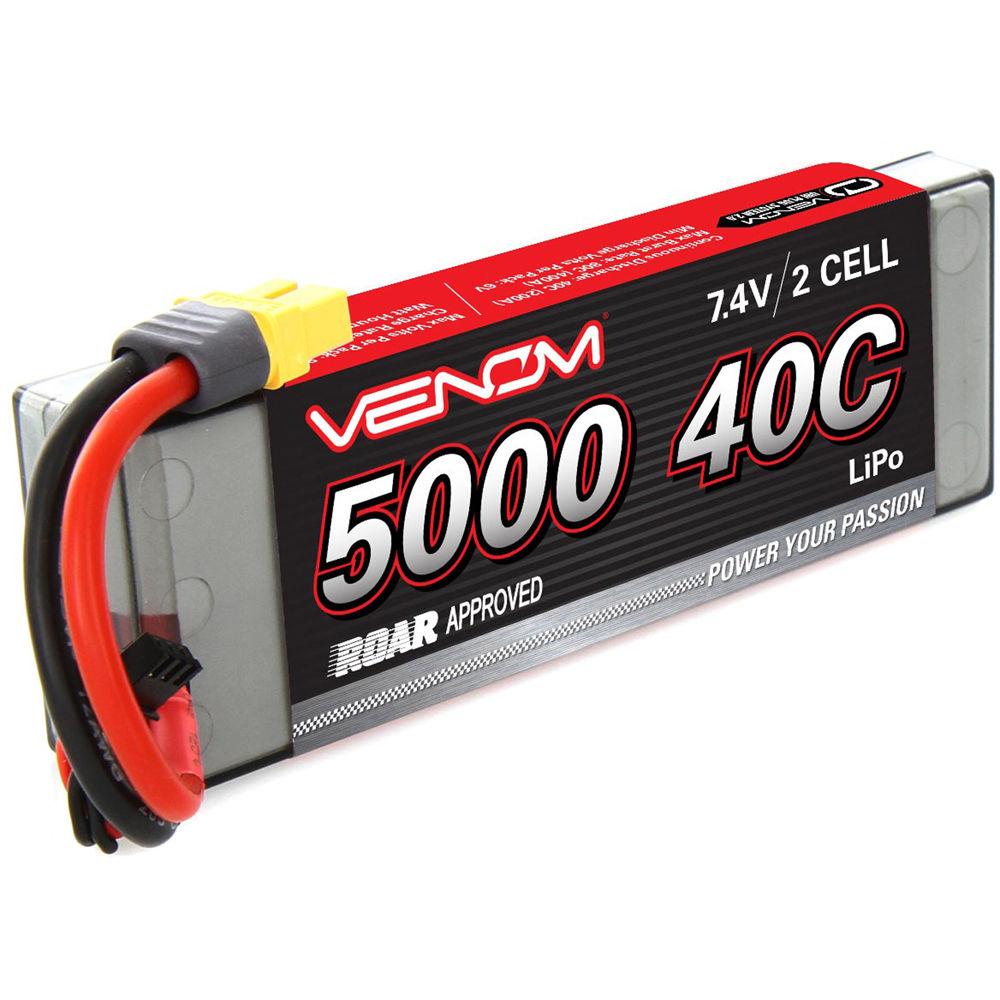 Venom Group Venom Sport Power 40C 2S 5000mAh 7.4V Lipo Battery Roar Approved With Uni Plug