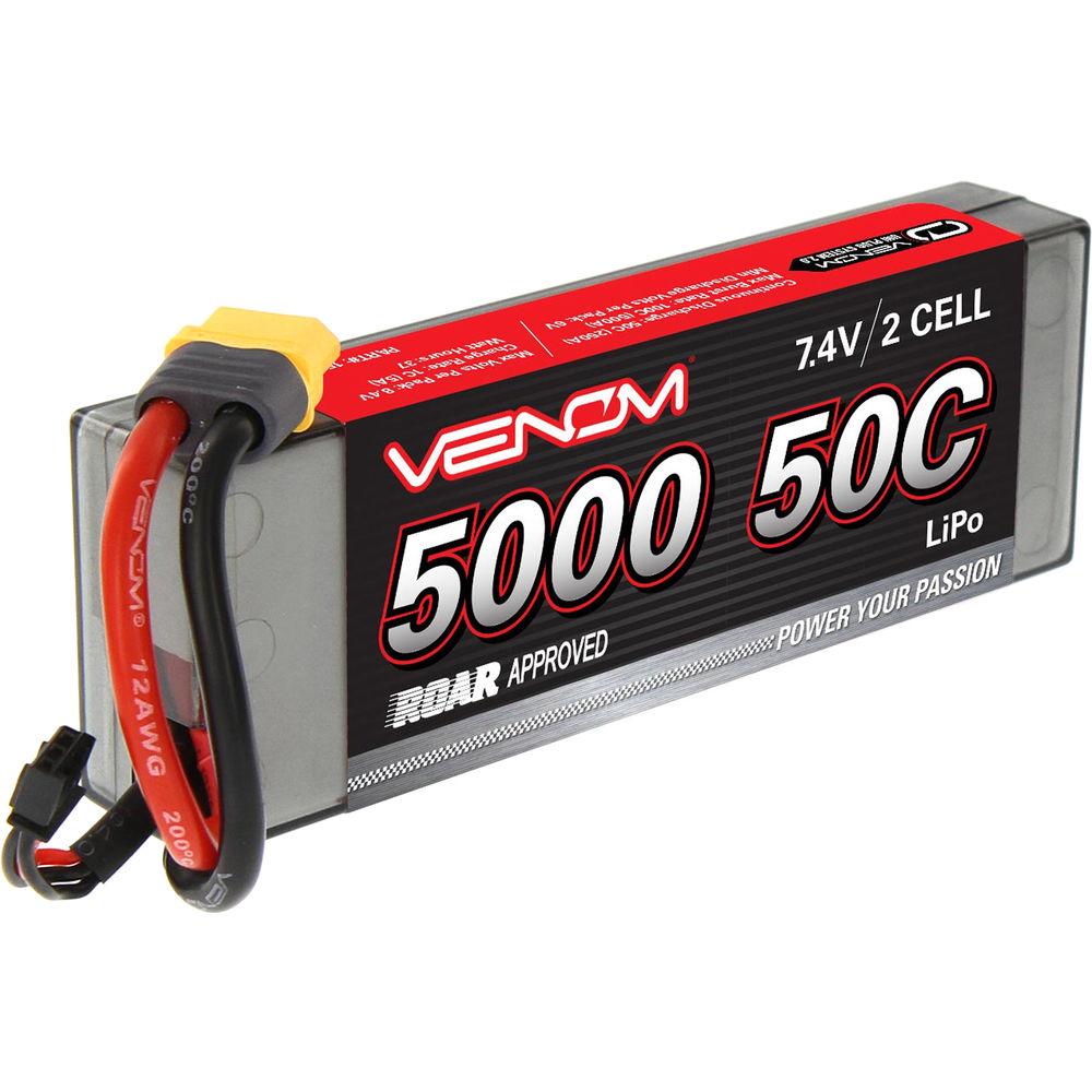 Venom Group Venom Sport Power 50C 2S 5000mAh 7.4V Lipo Battery Roar Approved With Uni Plug