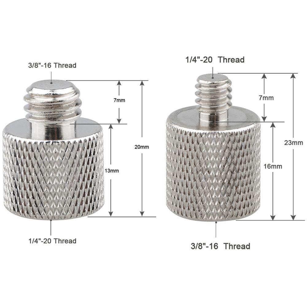 CAMVATE 1 4" Female to 3 8" Male & 3 8"-16 Female to 1 4"-20 Male Screw Adapter for Select Tripod Camera