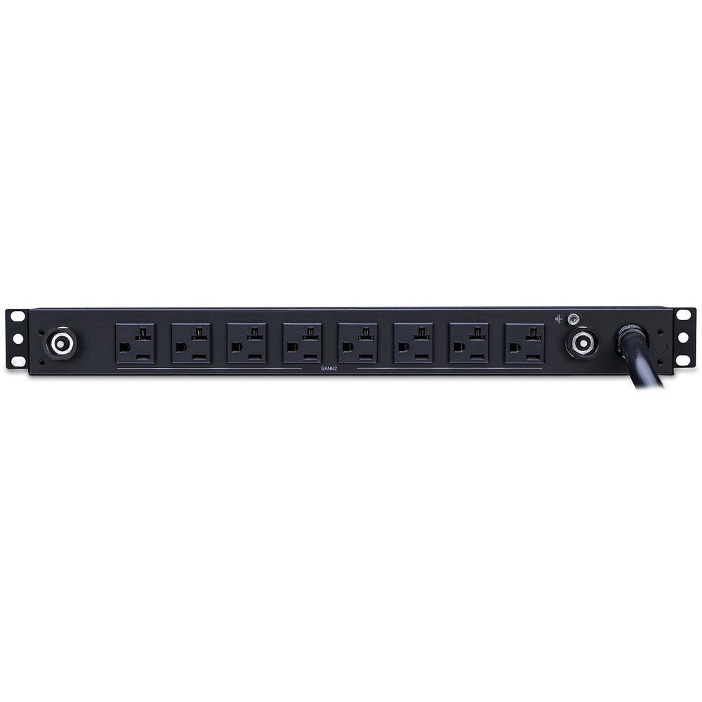 CyberPower PDU 24A 120V 50 60Hz,Nema L5-30P Plug, 16 Nema 5-20R 8 Front 8 Rear 1U 12