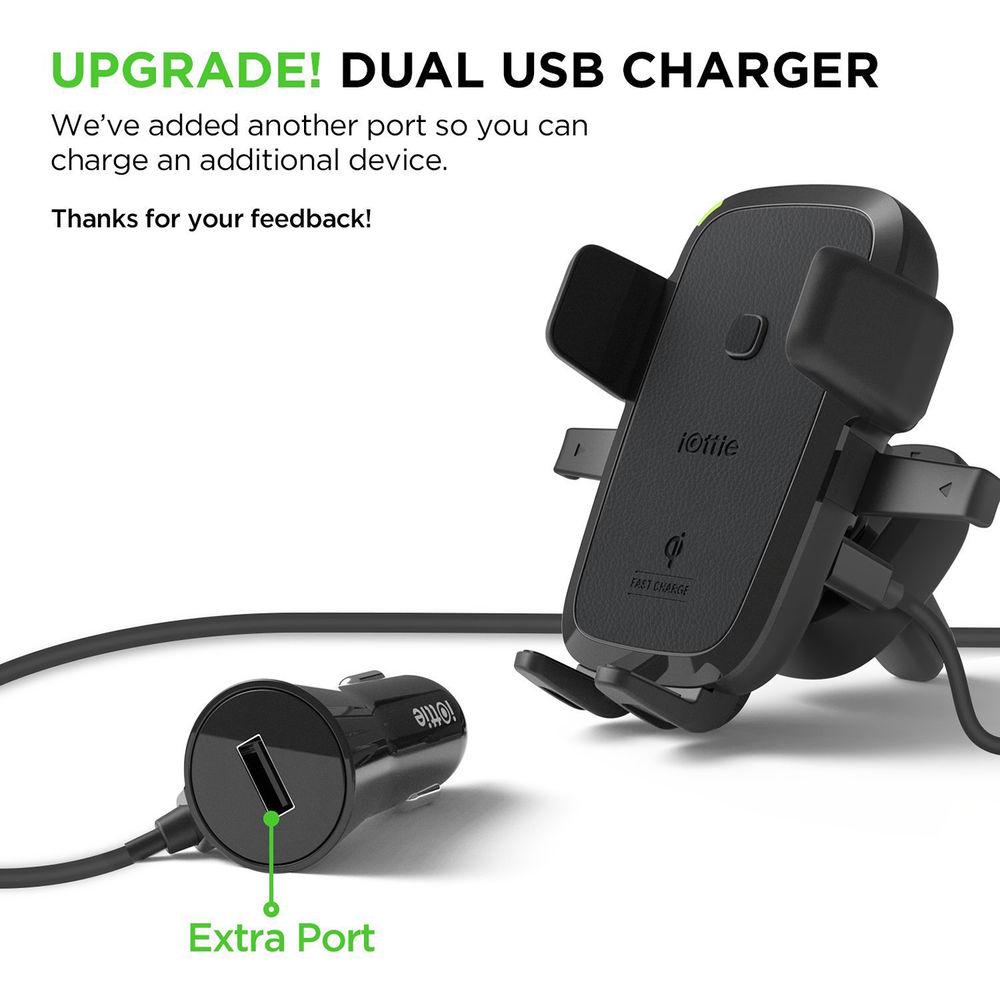 iOttie Easy One Touch Wireless Qi Fast Charging Smartphone Car Air Vent Mount