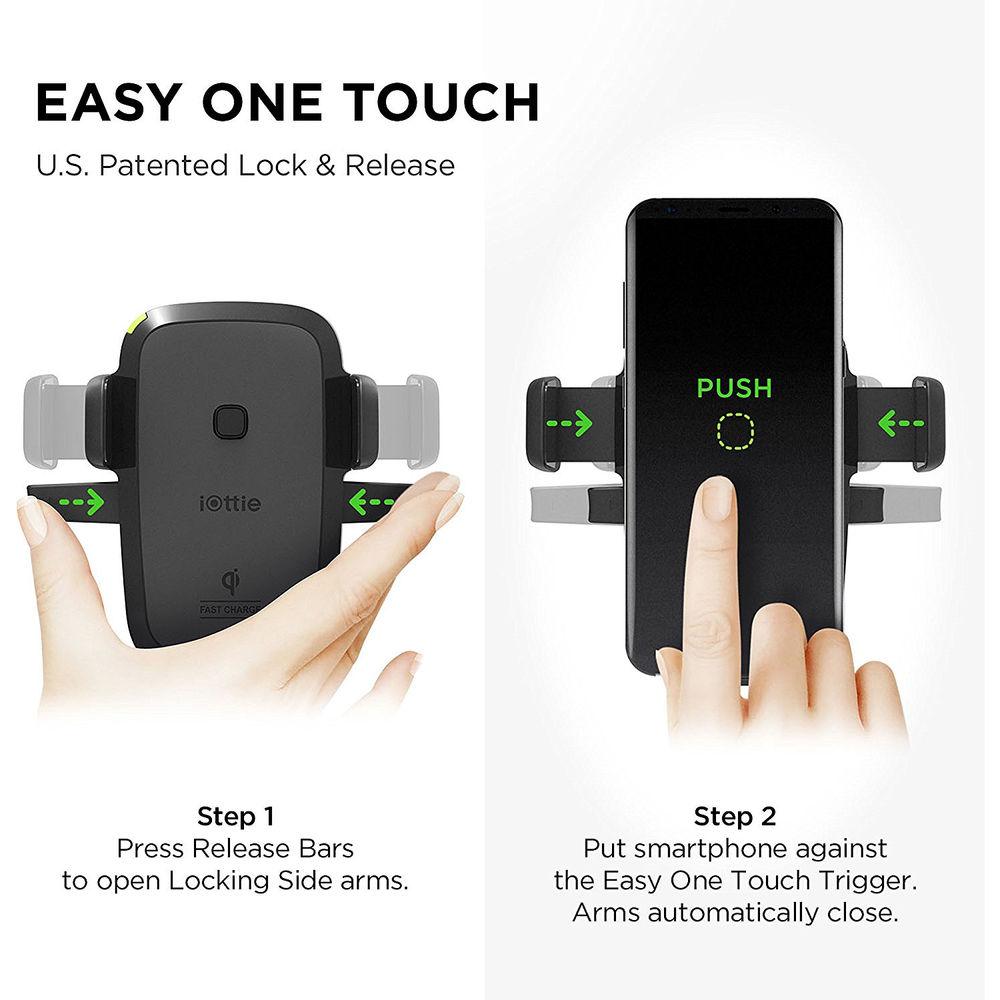 iOttie Easy One Touch Wireless Qi Fast Charging Smartphone Car Air Vent Mount