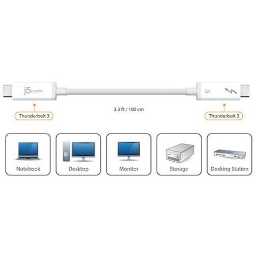 j5create USB Type-C to Thunderbolt 3 Active Cable, j5create, USB, Type-C, to, Thunderbolt, 3, Active, Cable