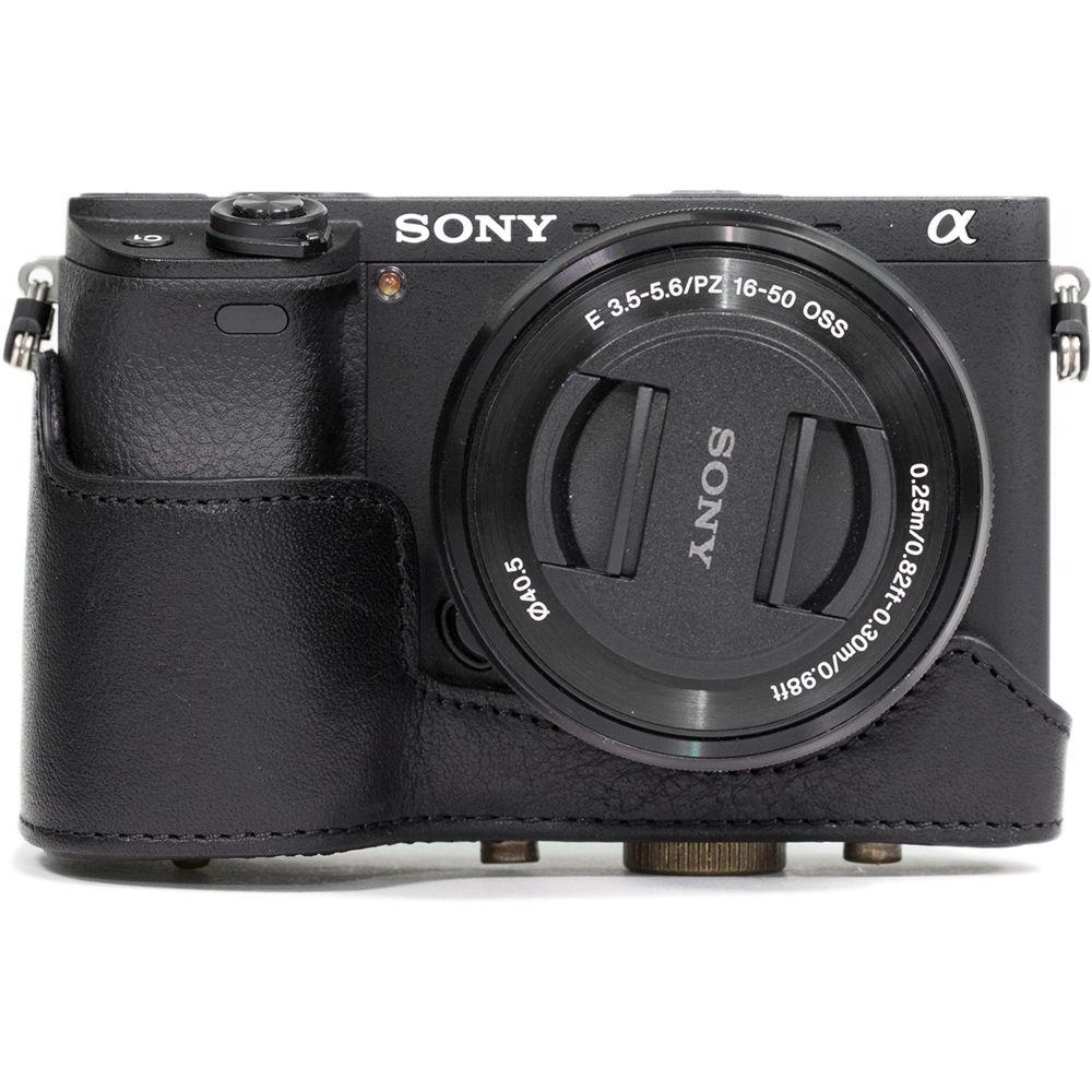 MegaGear Ever Ready Genuine Leather Case and Strap for Sony a6000 a6300 with 16-50mm