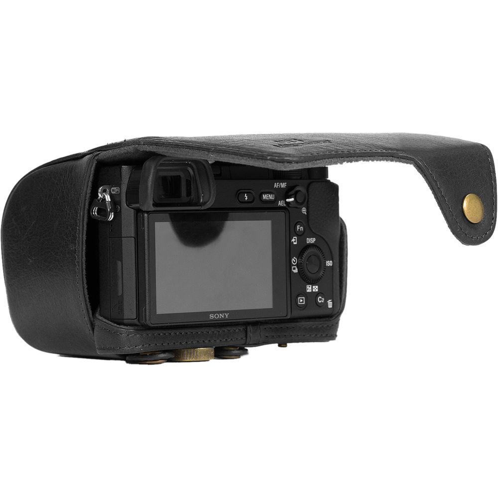MegaGear Ever Ready Genuine Leather Case and Strap for Sony a6000 a6300 with 16-50mm