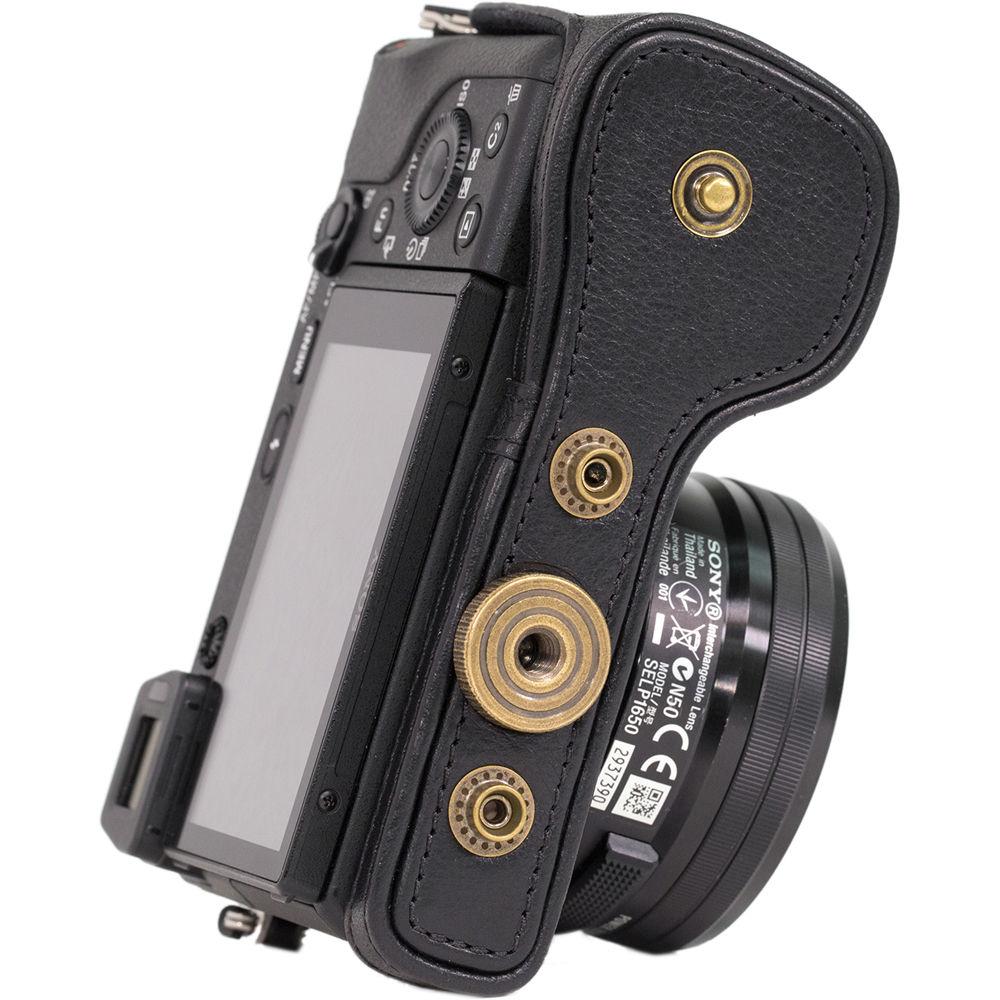 MegaGear Ever Ready Genuine Leather Case and Strap for Sony a6000 a6300 with 16-50mm