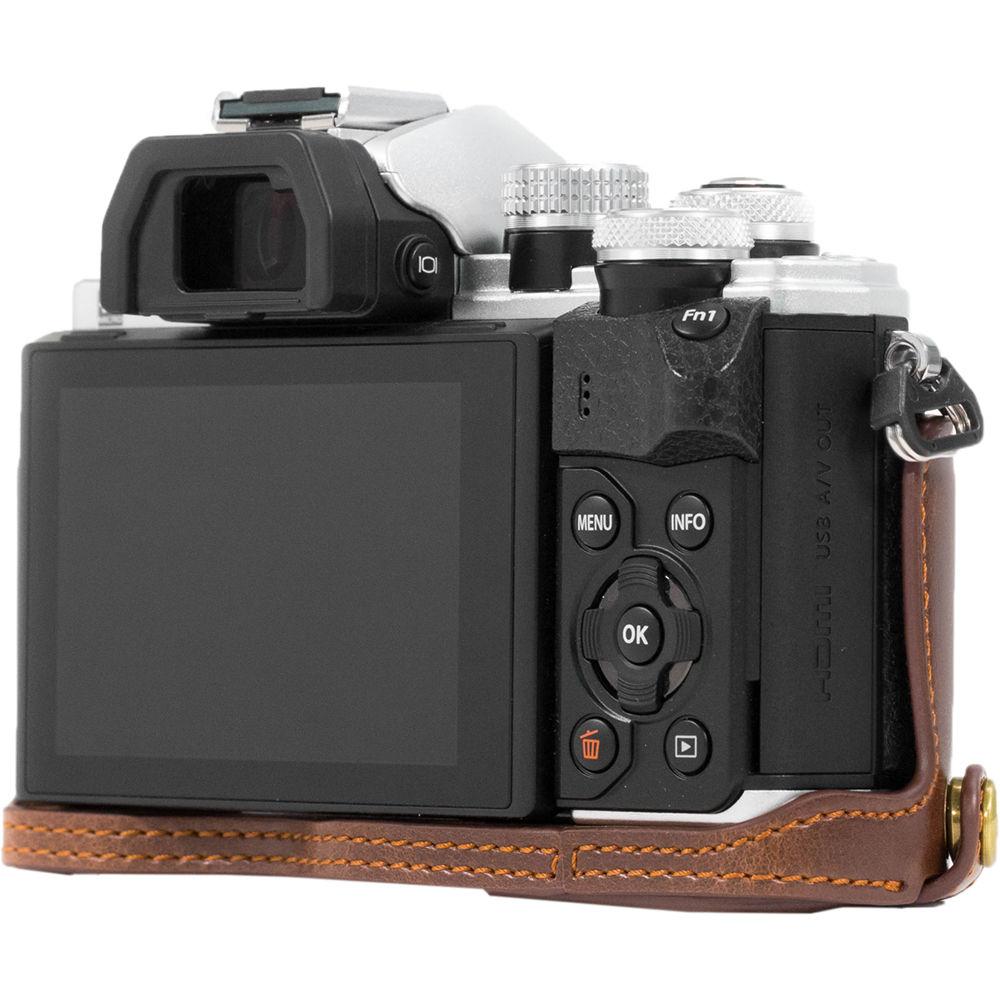 MegaGear Ever Ready PU Leather Half Case and Strap for Olympus OM-D E-M10 Mark II, E-M10
