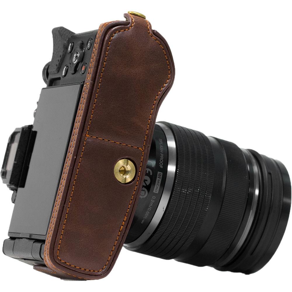 MegaGear Ever Ready PU Leather Half Case and Strap for Olympus OM-D, E-M5 Mark II