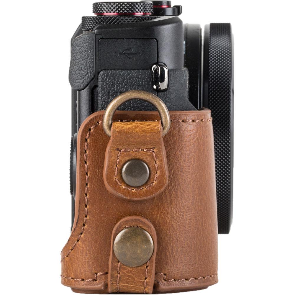 MegaGear Genuine Leather Camera Half Case and Strap for Canon PowerShot G7 X Mark II