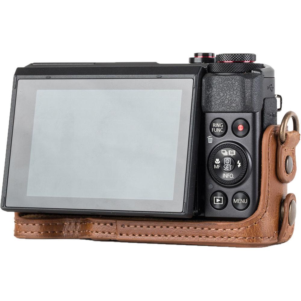 MegaGear Genuine Leather Camera Half Case and Strap for Canon PowerShot G7 X Mark II