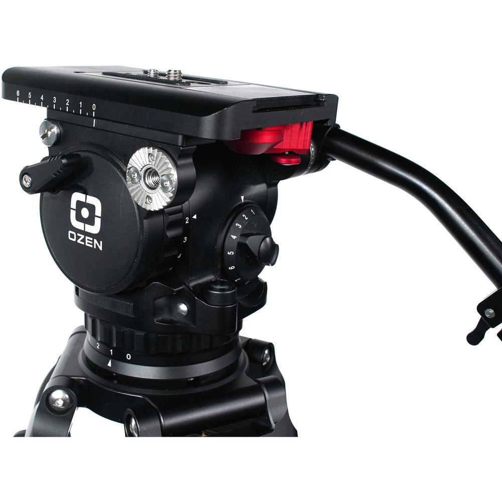 OZEN 100AL2 100mm Aluminum Tripod & Agile 10 Fluid Head System