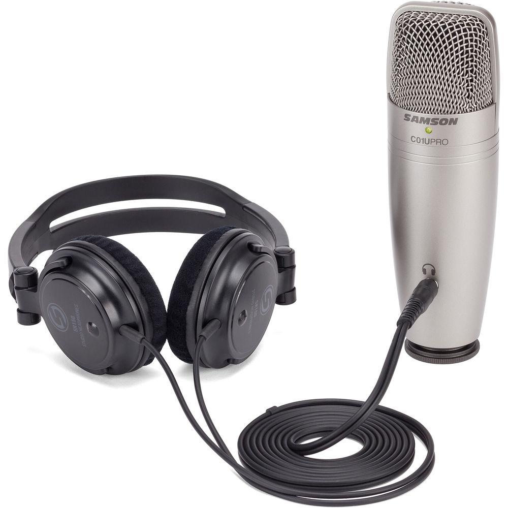 Samson C01U Pro USB Studio Microphone Recording Pack with Headphones and Software