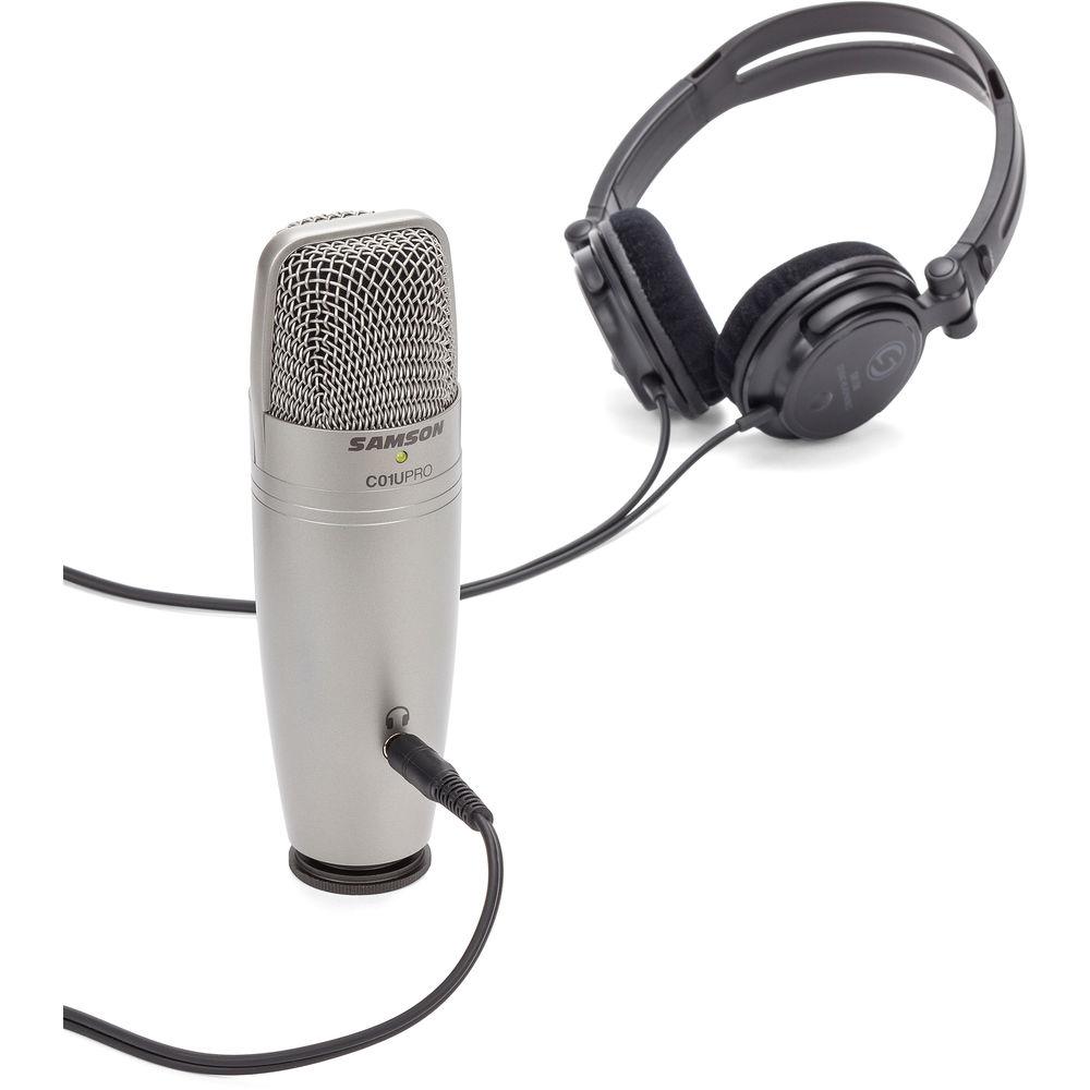 Samson C01U Pro USB Studio Microphone Recording Pack with Headphones and Software