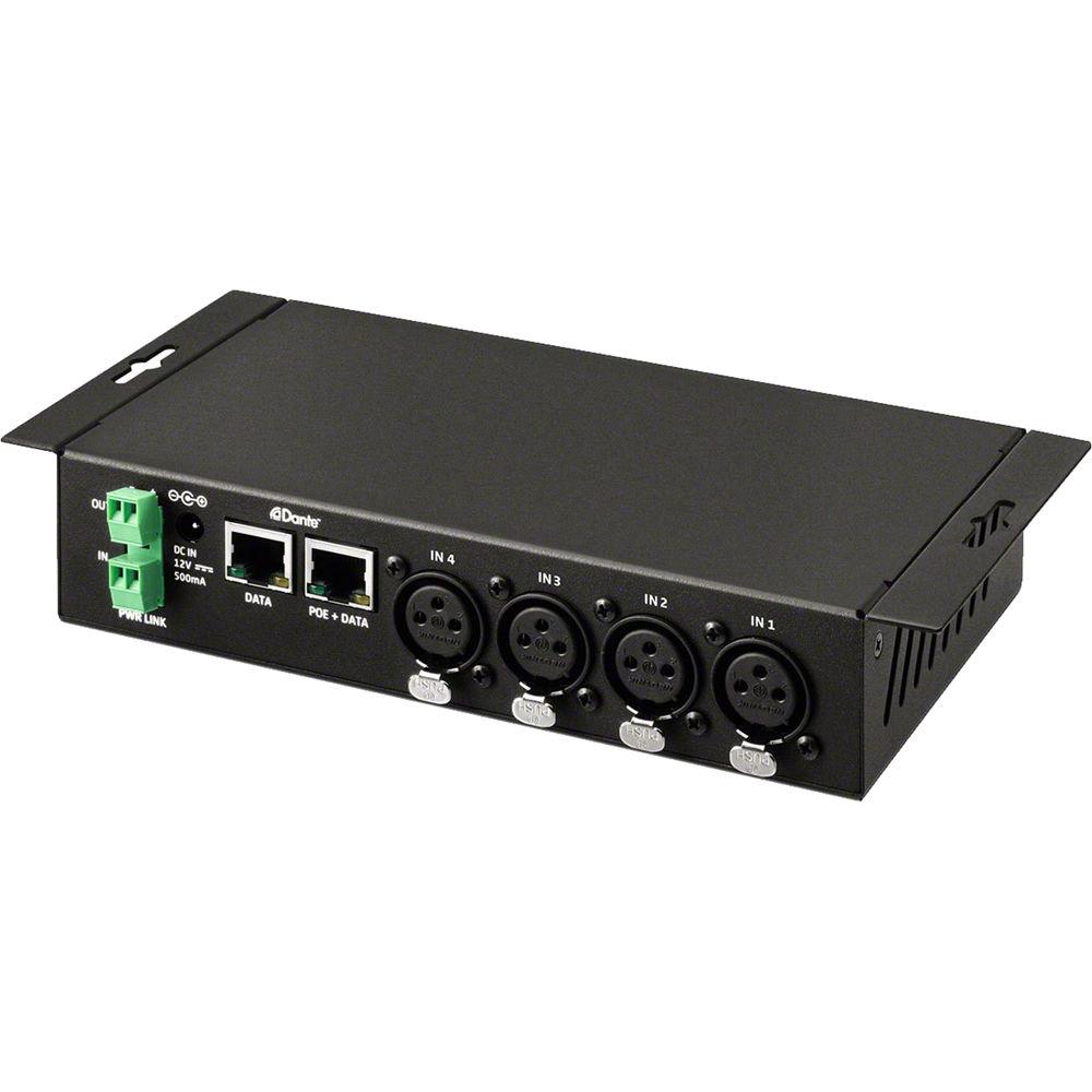 Sennheiser Dante-Kit MEG 14-40-L-II with SL DI 4 XLR Interface, Four MAT 153-S Table Stands, & Four MEG 14-40-L-II Gooseneck Microphones