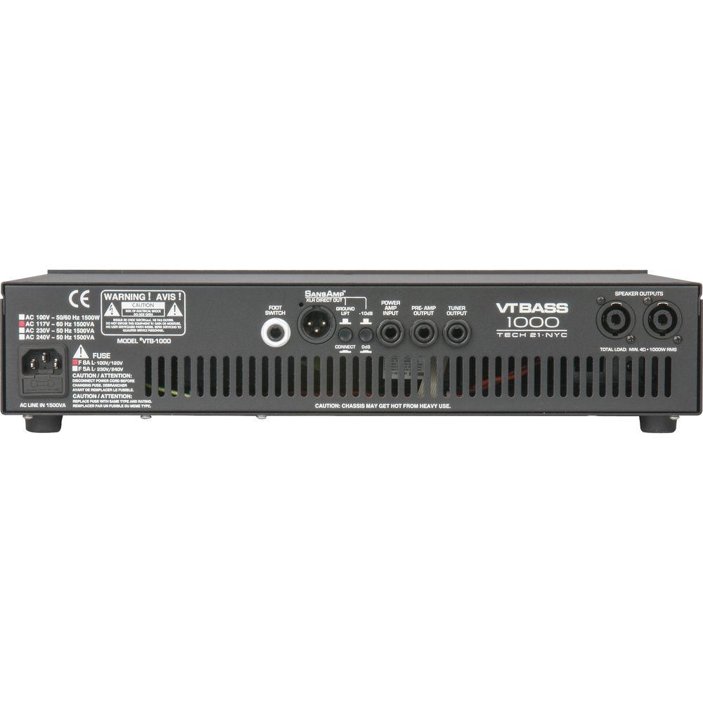 TECH 21 VT Bass 1000 2-Channel 1000W Amplifier Head for Electric Bass