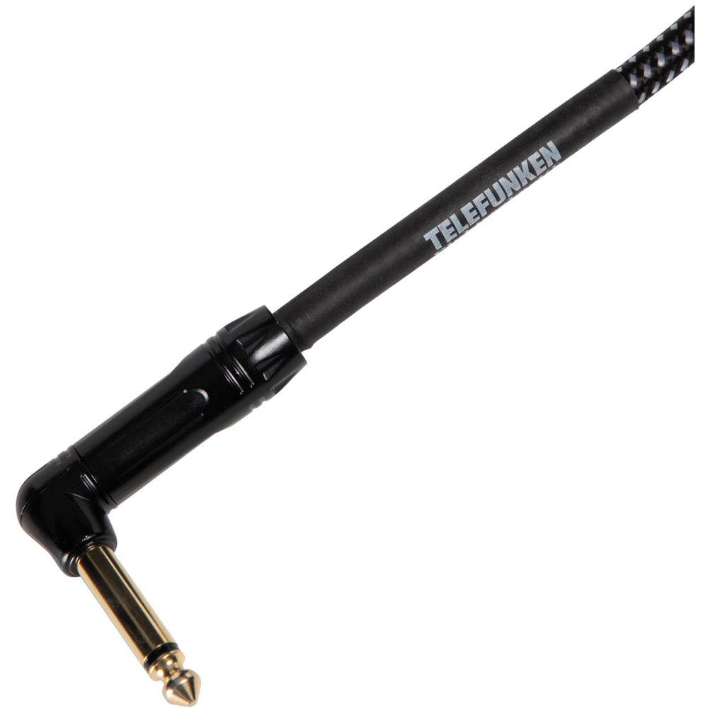 Telefunken Instrument Cable: 1-Straight 1 4" and 1-Right Angle 1 4"Connector Braid Jacket Gold Plated Plugs 13