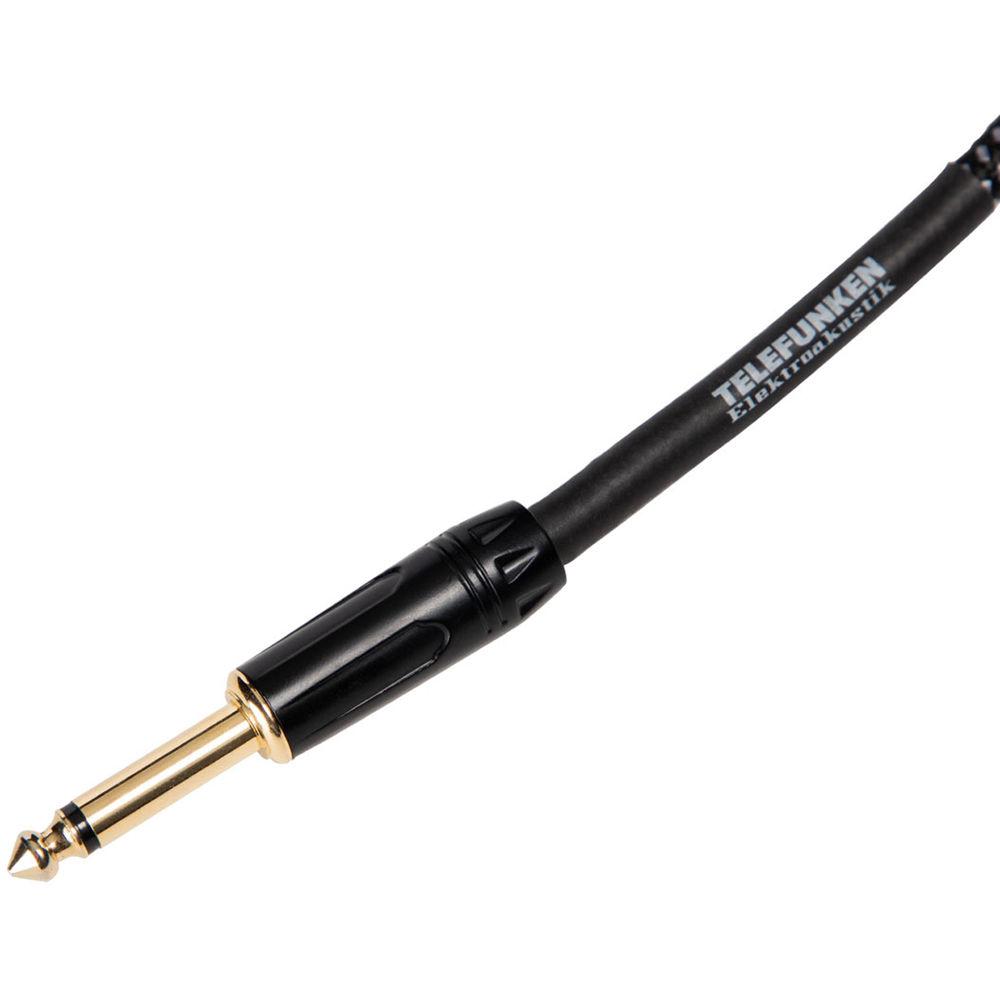 Telefunken Instrument Cable: 1-Straight 1 4" and 1-Right Angle 1 4"Connector Braid Jacket Gold Plated Plugs 13