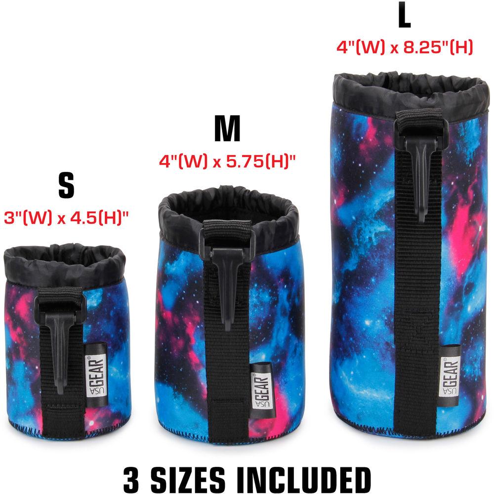 USA GEAR FlexARMOR FlexSLEEVE Lens Pouch Case Set