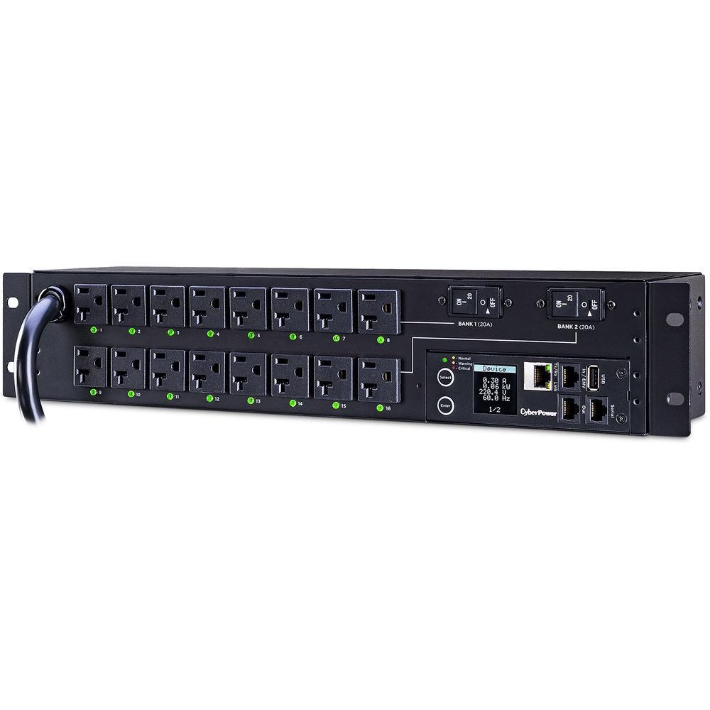 CyberPower Switched PDU 30A 120V Nema L5-30P Input 16 Nema 5-20R Output 12