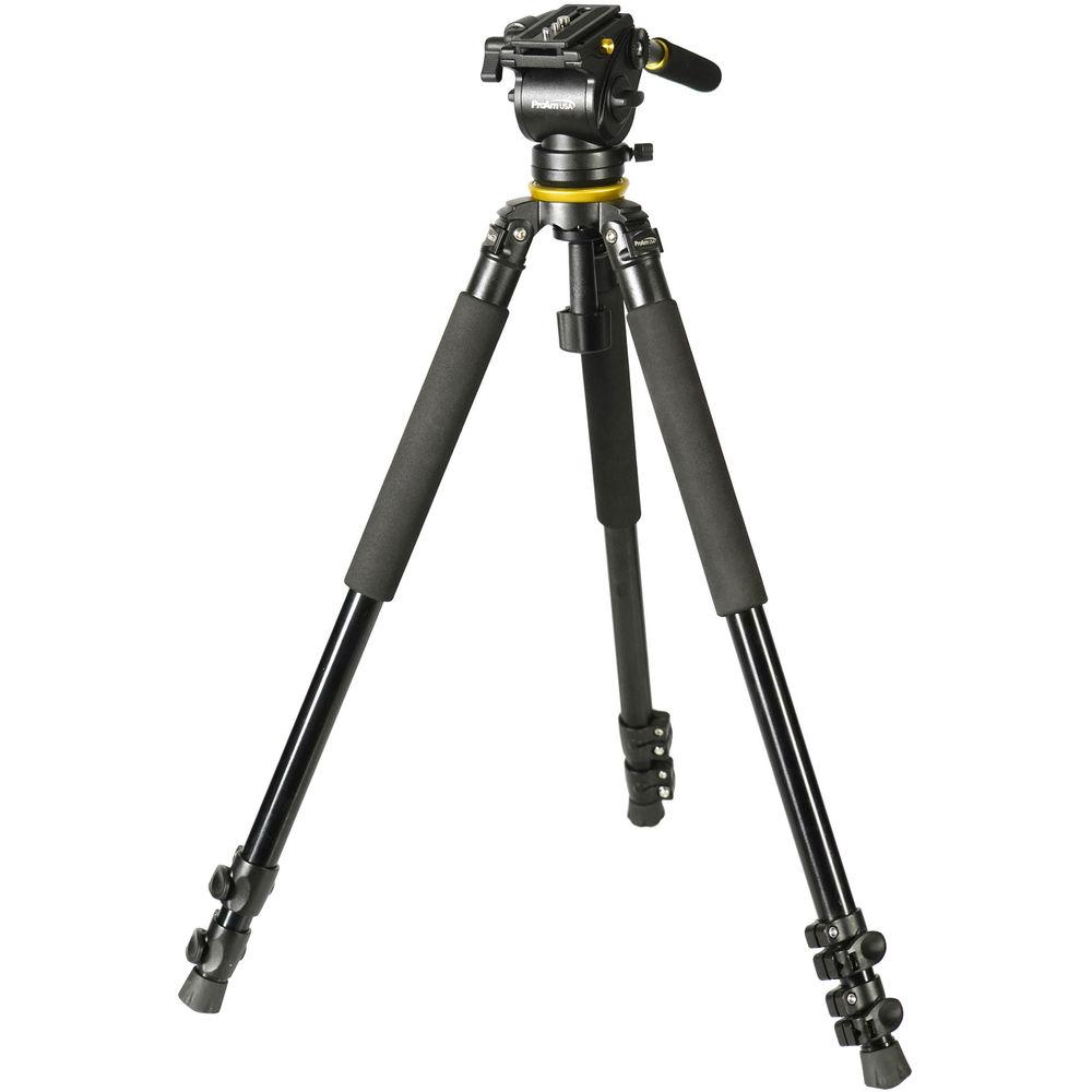 ProAm USA Pro Extendable Leg Bowl Tripod And Dampened Fluid Head Set