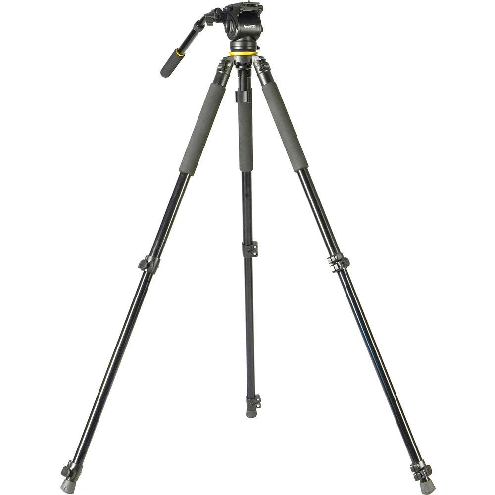 ProAm USA Pro Extendable Leg Bowl Tripod And Dampened Fluid Head Set