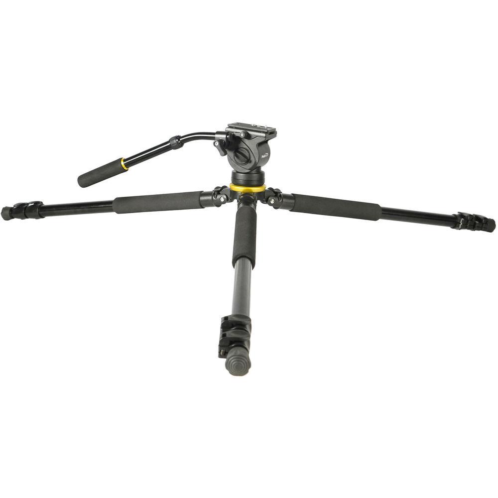 ProAm USA Pro Extendable Leg Bowl Tripod And Dampened Fluid Head Set