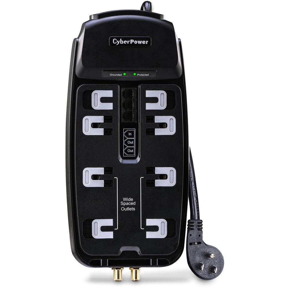 CyberPower 2850 J Surge Suppressor,125 V, Nema 5-15P 45 Degree Off-Set Plug, 8-Outlet, 8