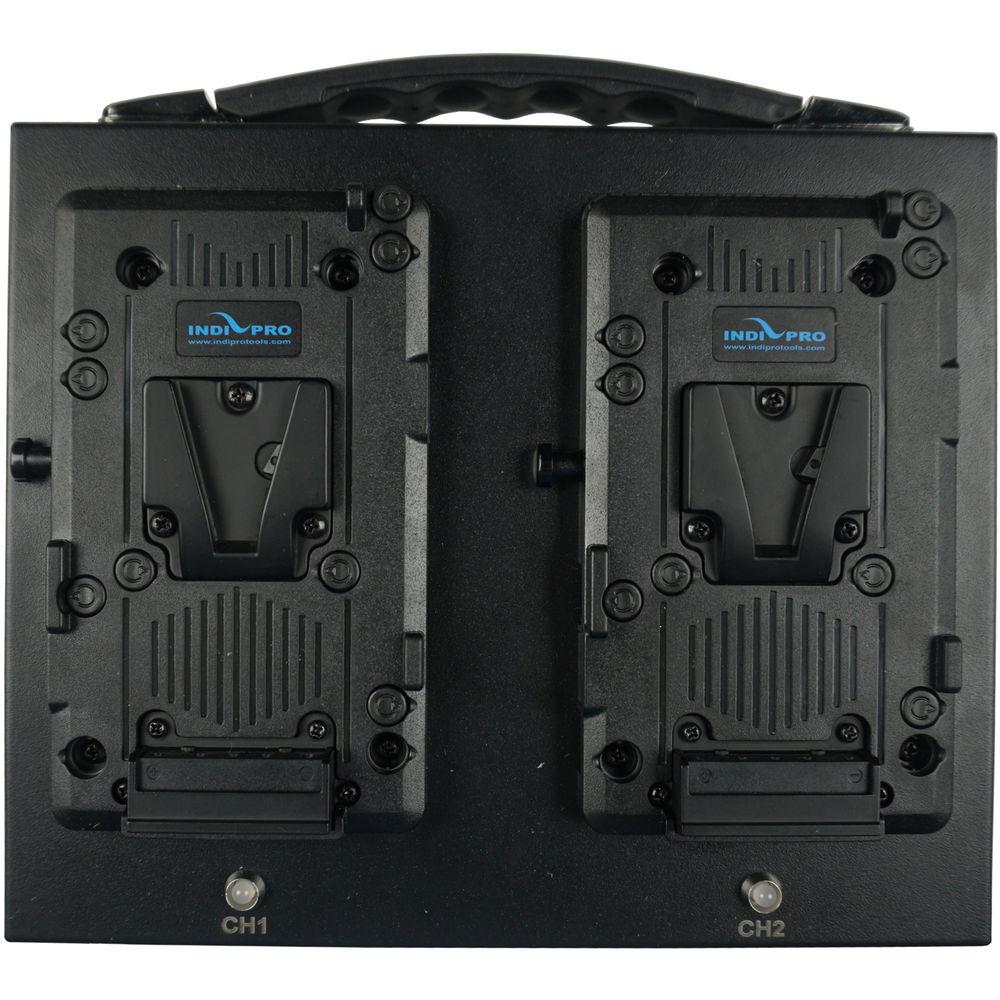 IndiPRO Tools 2x Micro-Series 98Wh V-Mount Li-Ion Batteries with Dual Fusion V-Mount Charger