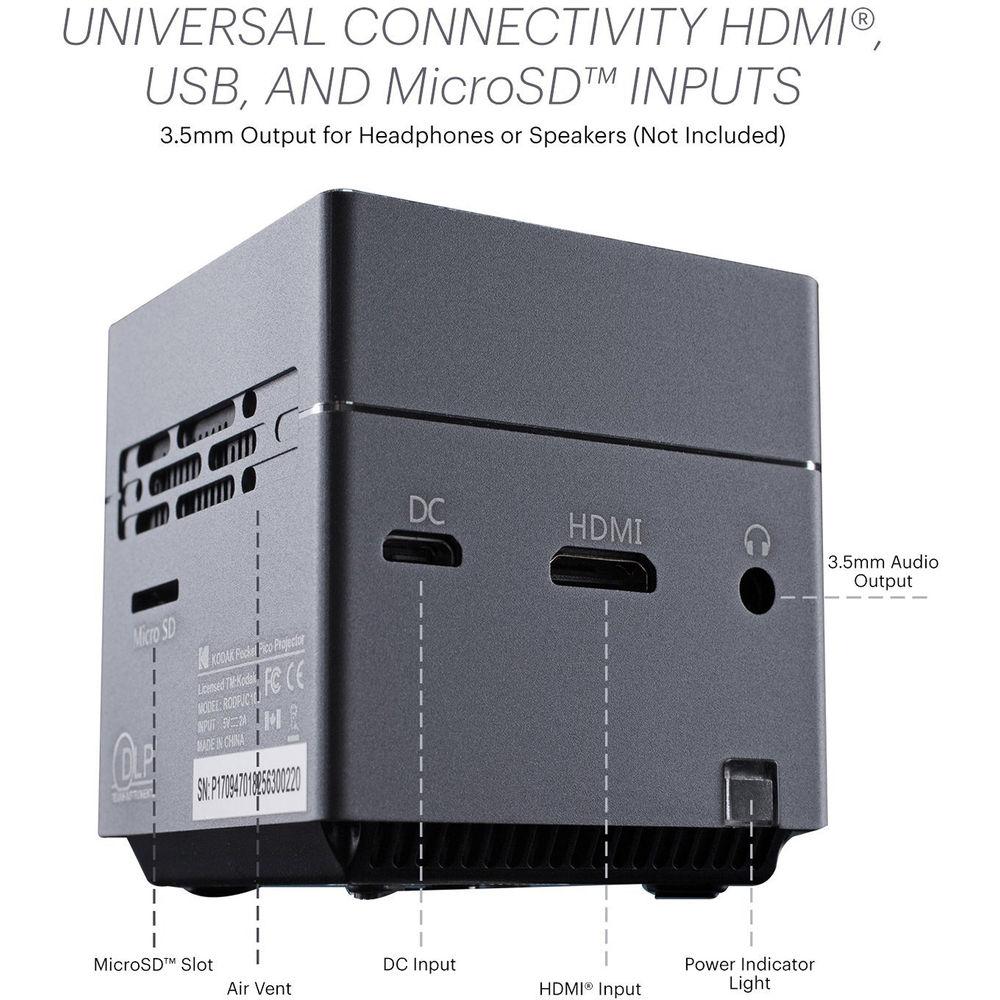 Kodak RODPJC100 100-Lumen WVGA DLP Pocket Pico Projector