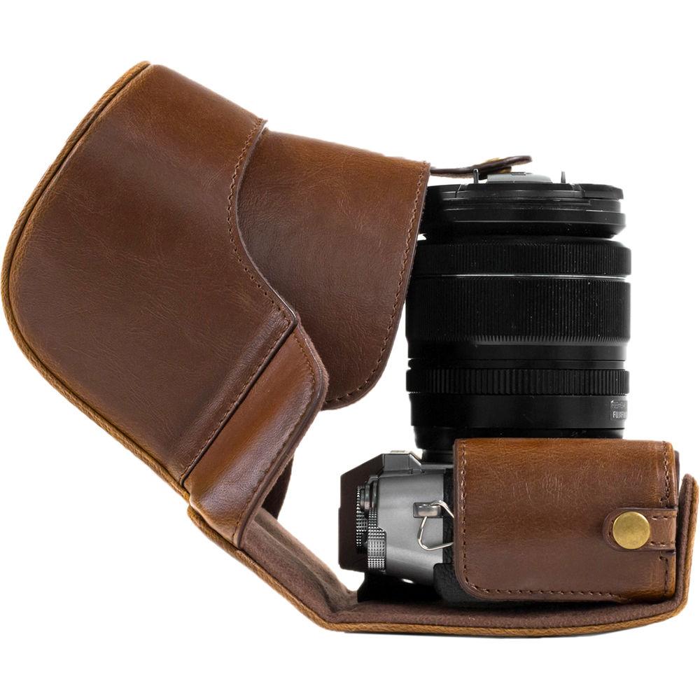 MegaGear Ever Ready PU Leather Case and Strap for Fujifilm X-T20, X-T10 and 15-50, 18-55mm Lens
