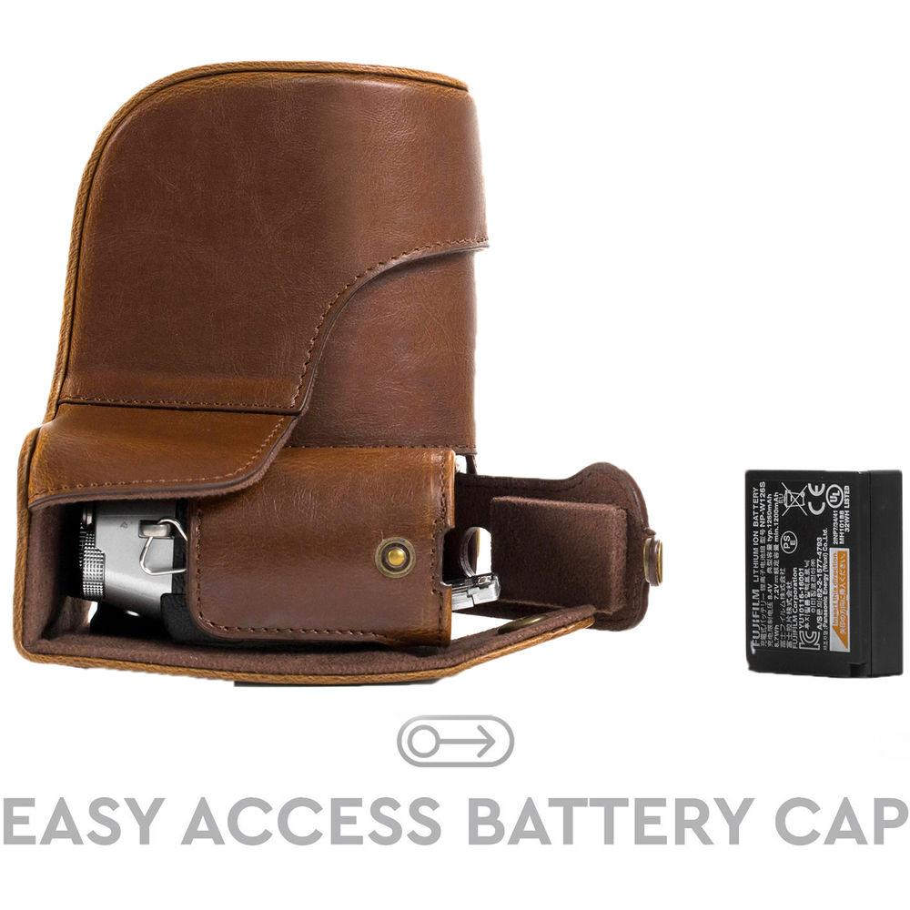 MegaGear Ever Ready PU Leather Case and Strap for Fujifilm X-T20, X-T10 and 15-50, 18-55mm Lens