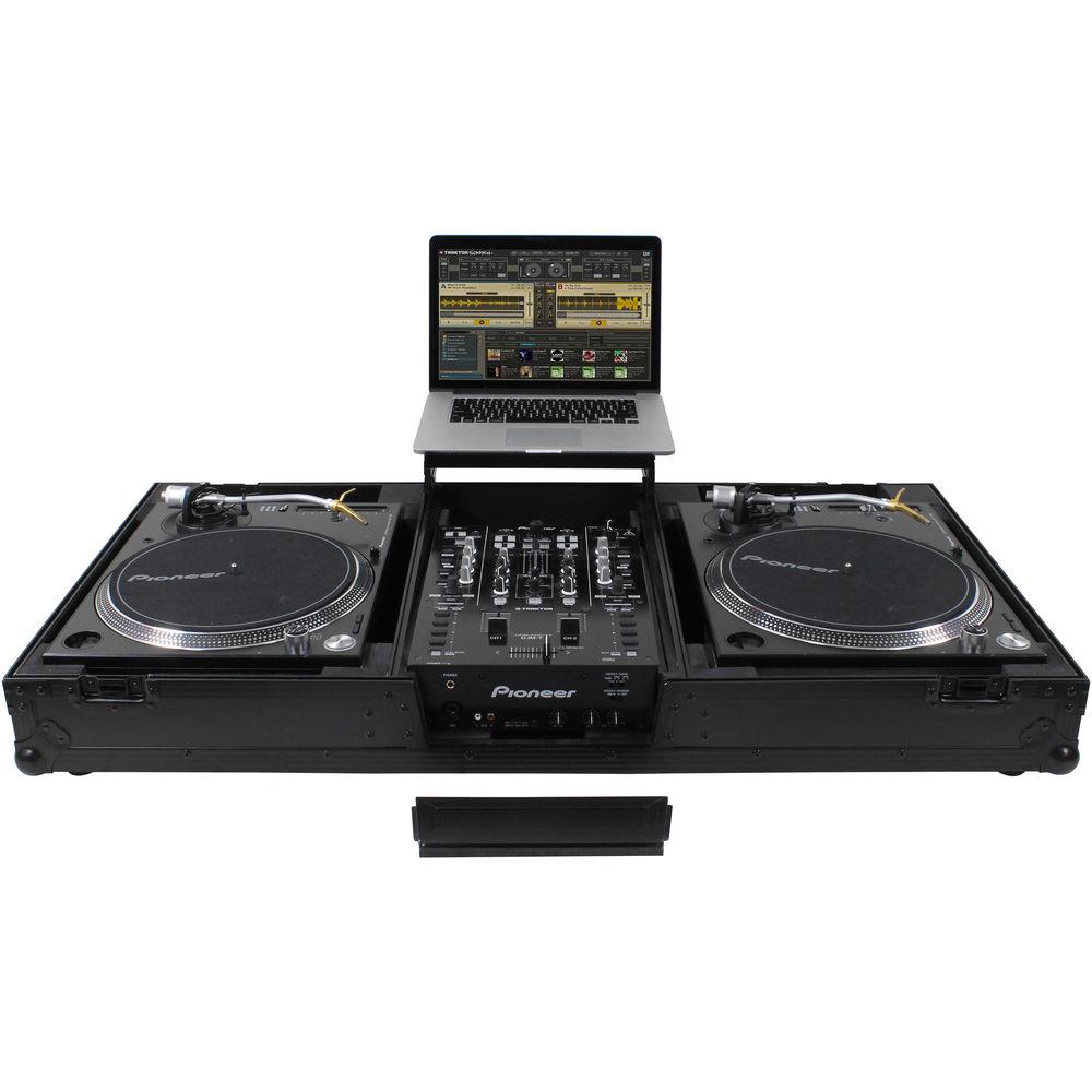 Odyssey Innovative Designs Black Label - Universal Turntable DJ Coffin with Wheels & Glide Shelf