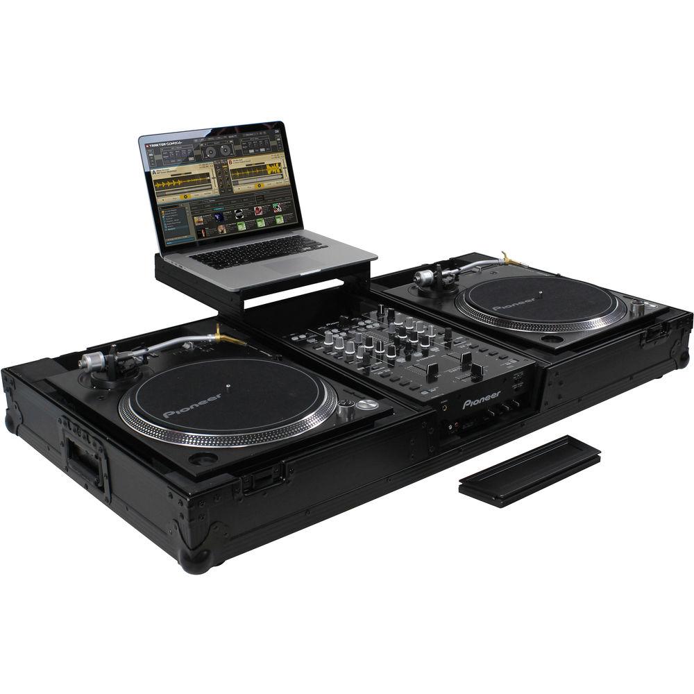 Odyssey Innovative Designs Black Label - Universal Turntable DJ Coffin with Wheels & Glide Shelf
