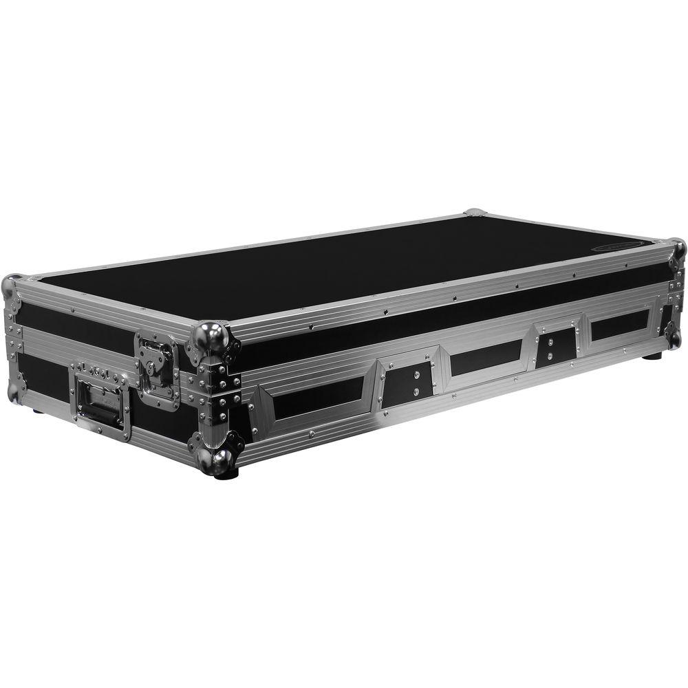 Odyssey Innovative Designs DJ Coffin for Two Large Format Tabletop CD Media Players & Mixer with Wheels & Extra Deep Rear Cable Space