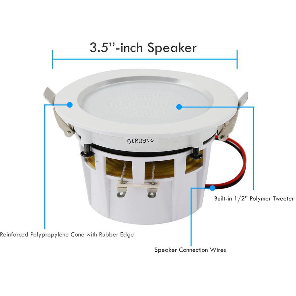 Pyle Pro PDIC35 3.5" Ceiling Wall 140W 2-Way Aluminum Frame Speakers