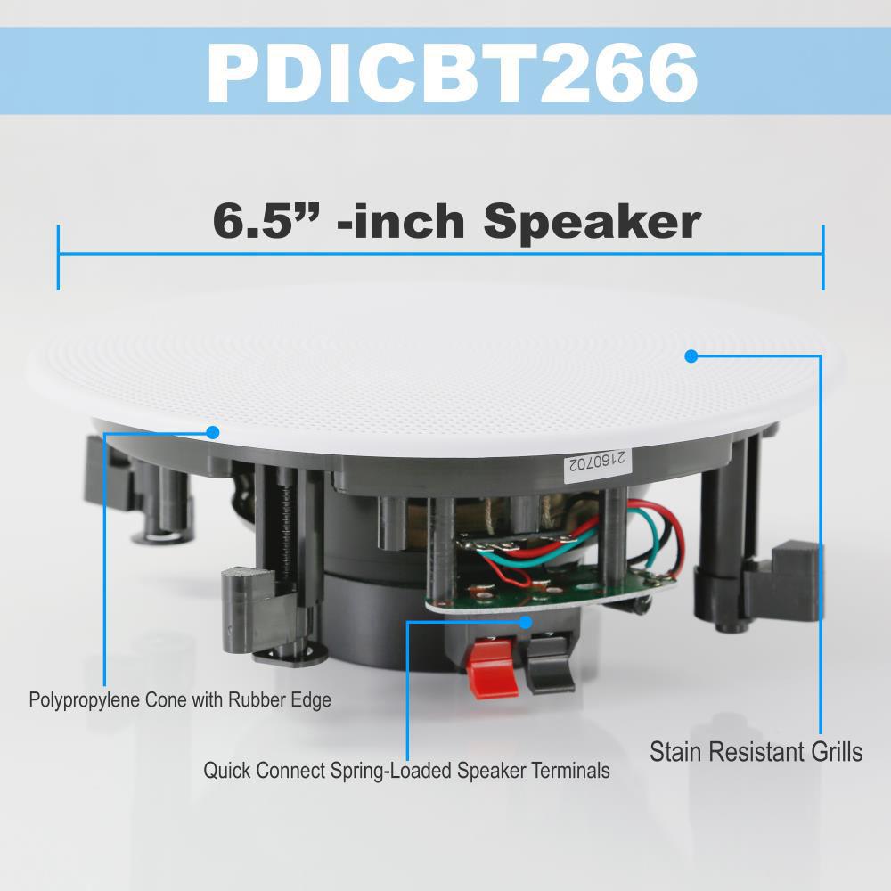 Pyle Pro PDICBT266 6.25" Bluetooth Ceiling Wall Speaker Kit
