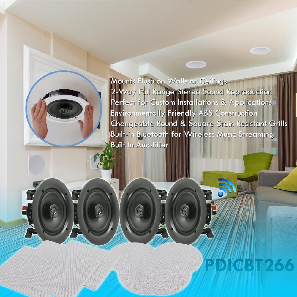 Pyle Pro PDICBT266 6.25" Bluetooth Ceiling Wall Speaker Kit