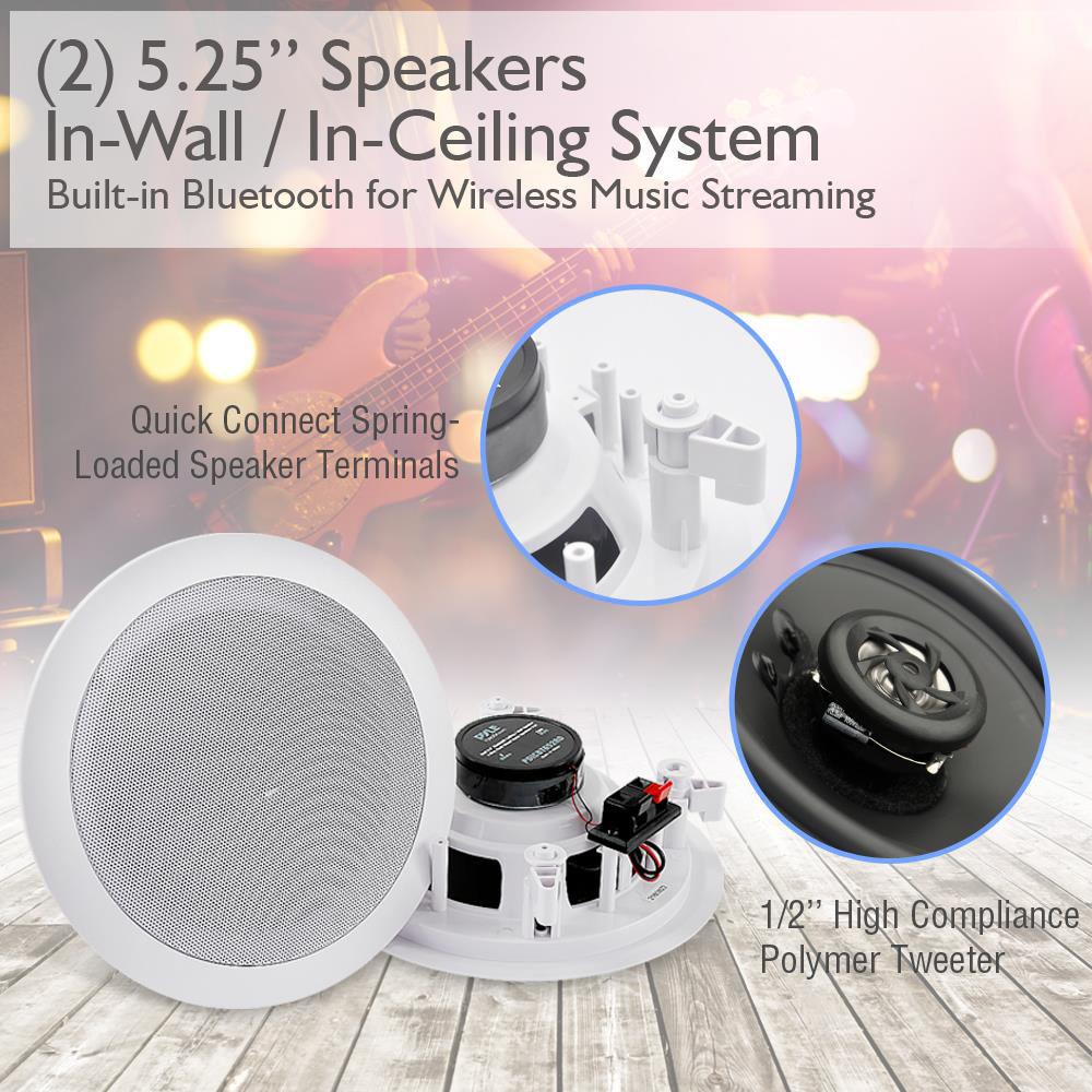 Pyle Pro PDICBT552RD Dual 5.25" Bluetooth Ceiling Wall Speakers